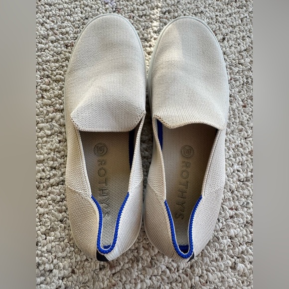 Rothy's Womens Size 8.5 The Original Sneaker Sand Beige Slip On Knit Loafer Shoe - Picture 5 of 5